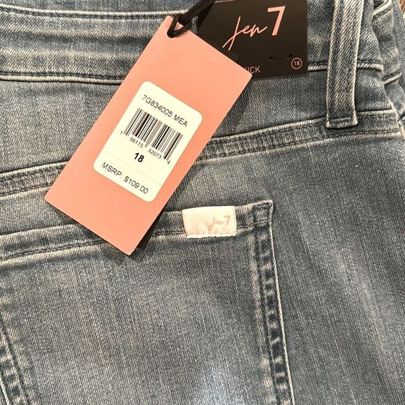 🔥HP🔥 NWT JEN7 BY 7 For All Mankind Flower Embroidered Cropped Kick Jeans Size 18 - Picture 8 of 8